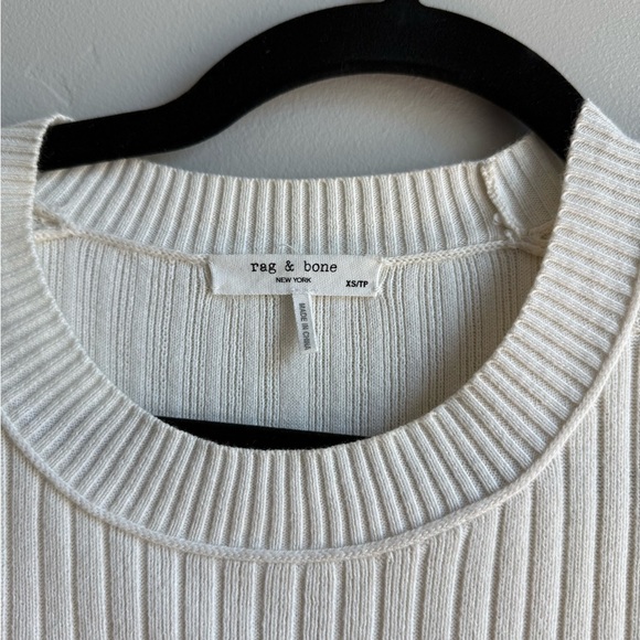 Rag & Bone Cotton Ribbed Cream Cottagecore Sweater size XS - Picture 2 of 4